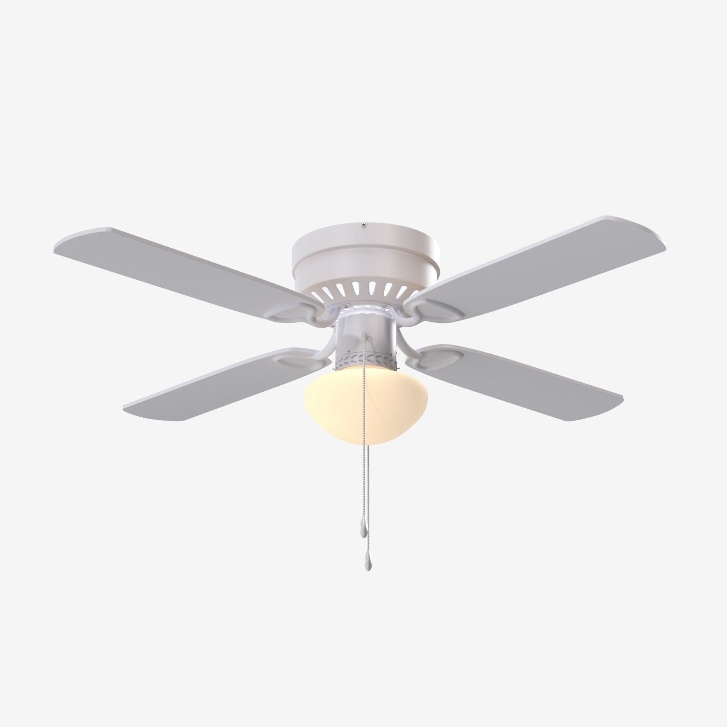 Harbor Breeze White LED Indoor Flush Mount Ceiling Fan PBR 3D model_1
