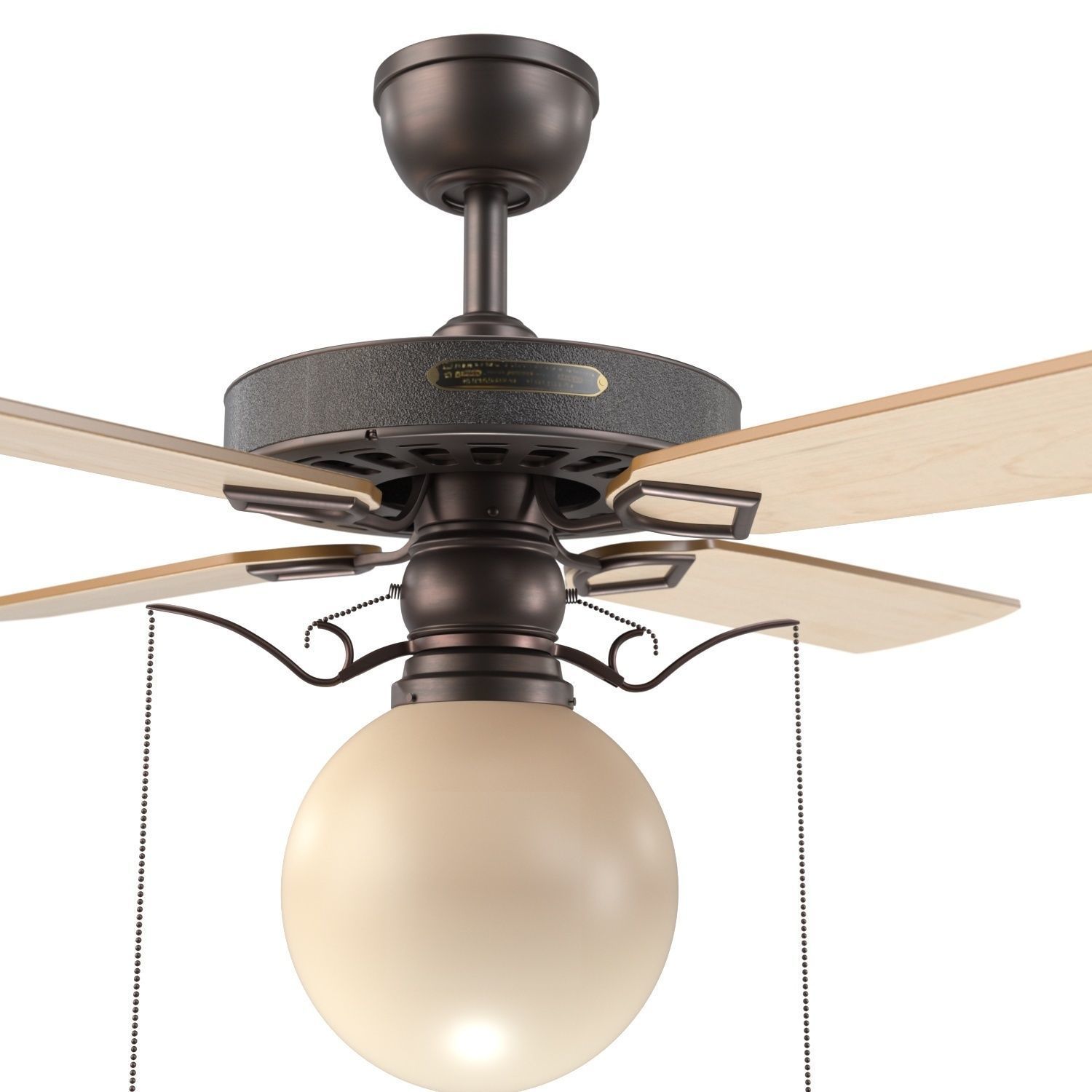 Heron Ceiling Fan With Opal Globe Shade PBR 3D model_3