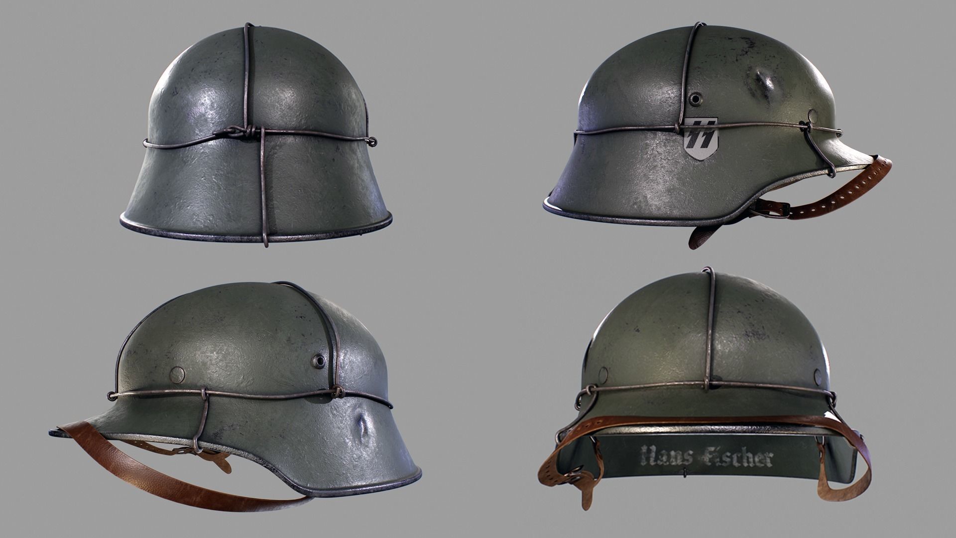 WWII Helmet 3D model_2
