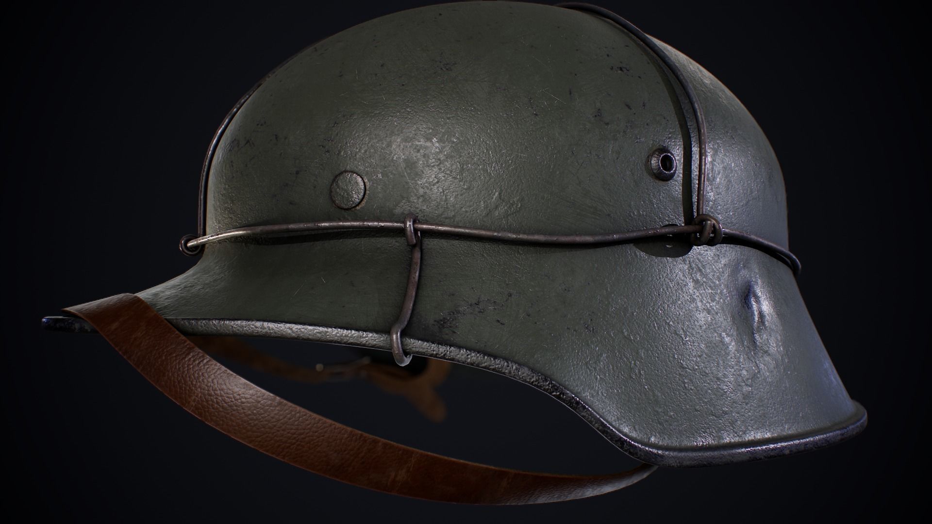 WWII Helmet 3D model_3