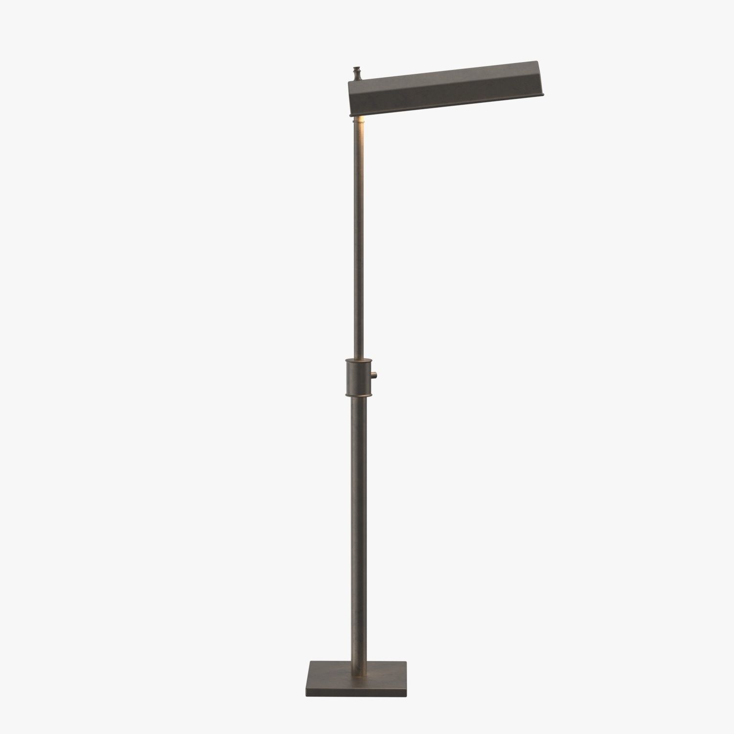 Mid Century Patinated Brass Adjustable Pharmacy Lamp PBR 3D model_1