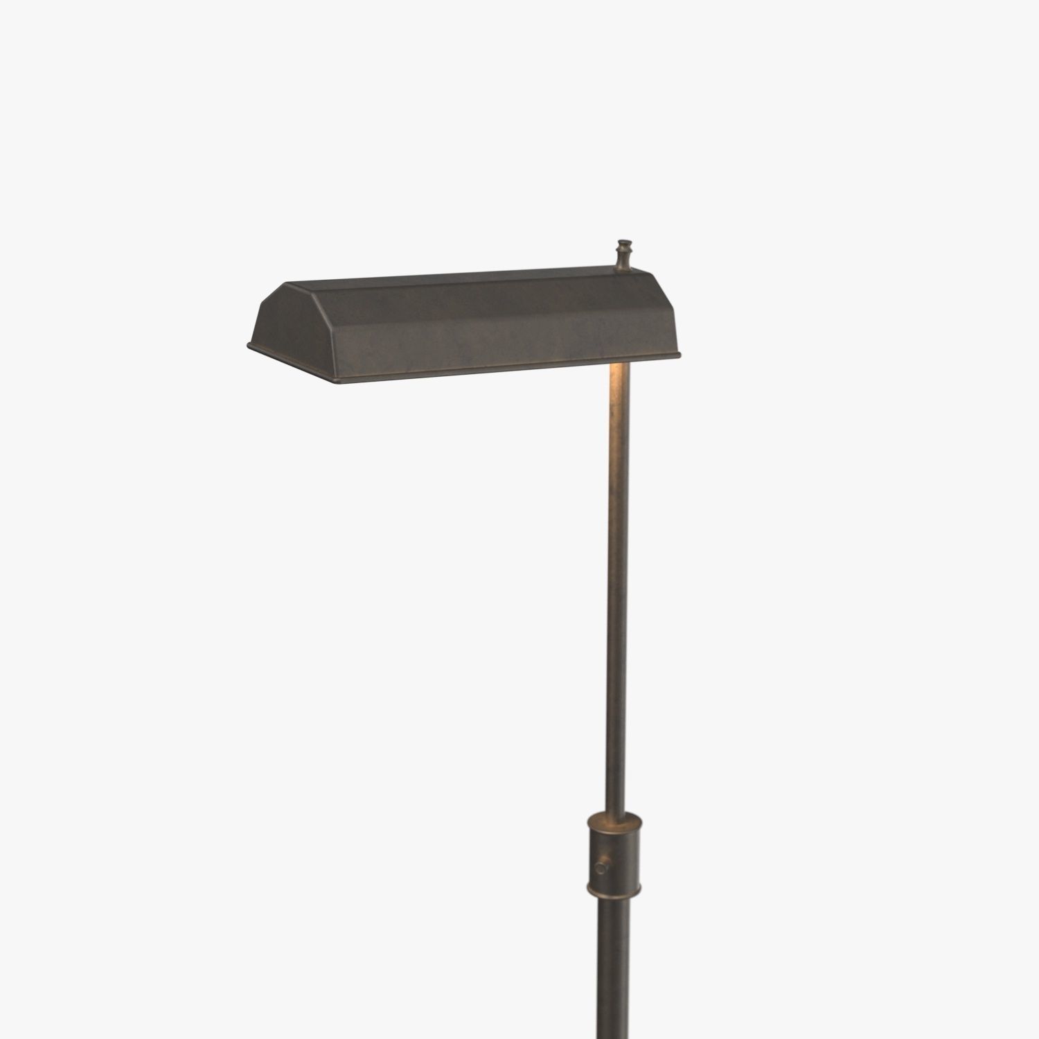 Mid Century Patinated Brass Adjustable Pharmacy Lamp PBR 3D model_3