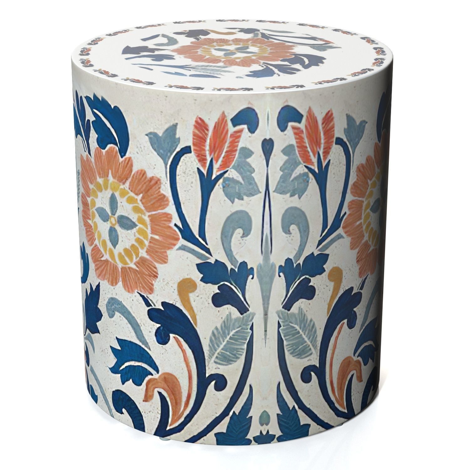 Miray Handpainted Side Table 3D model_1