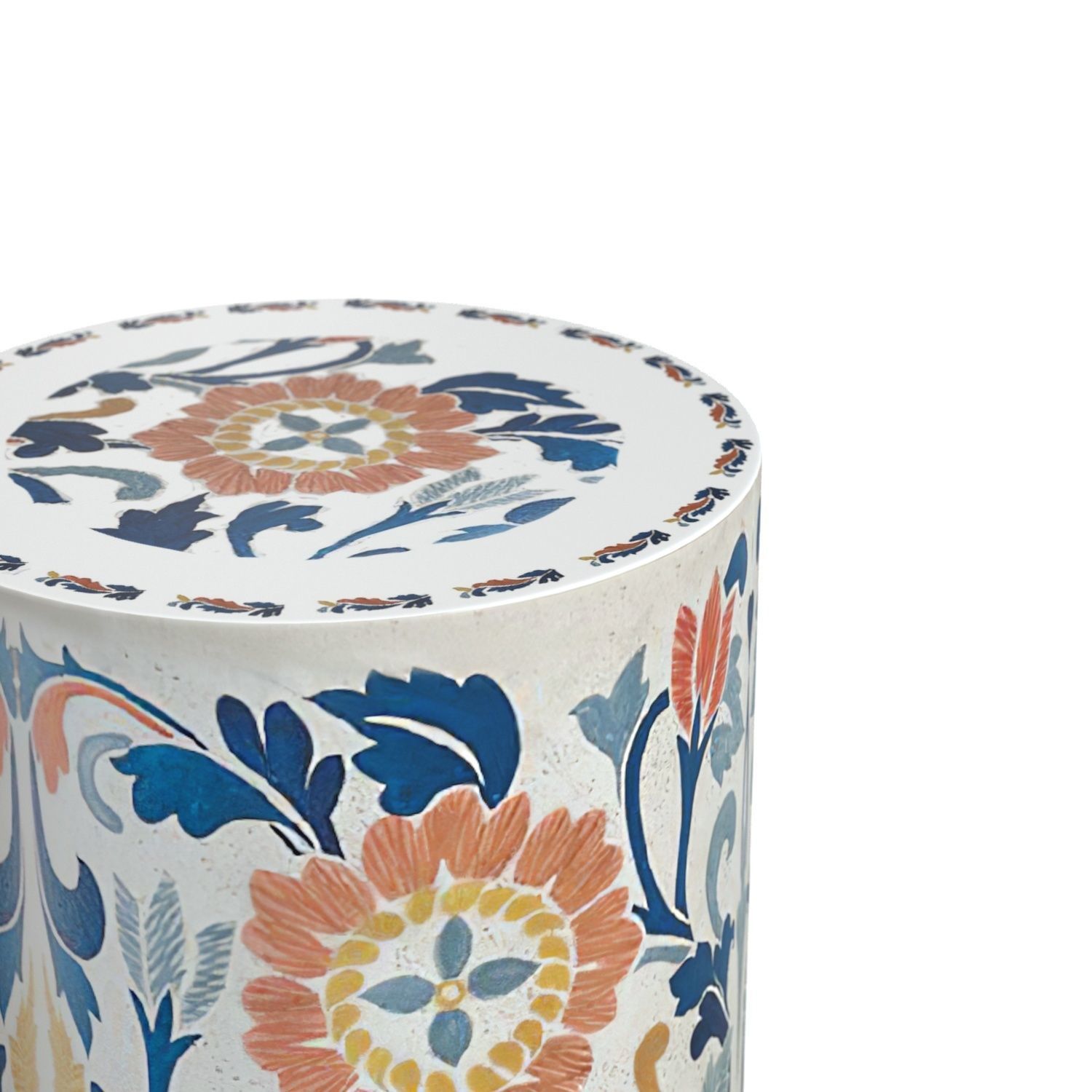 Miray Handpainted Side Table 3D model_3