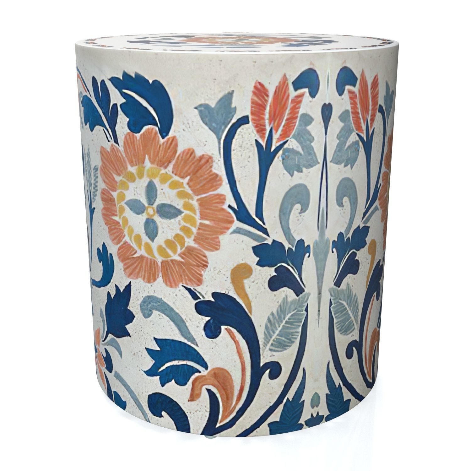 Miray Handpainted Side Table 3D model_4
