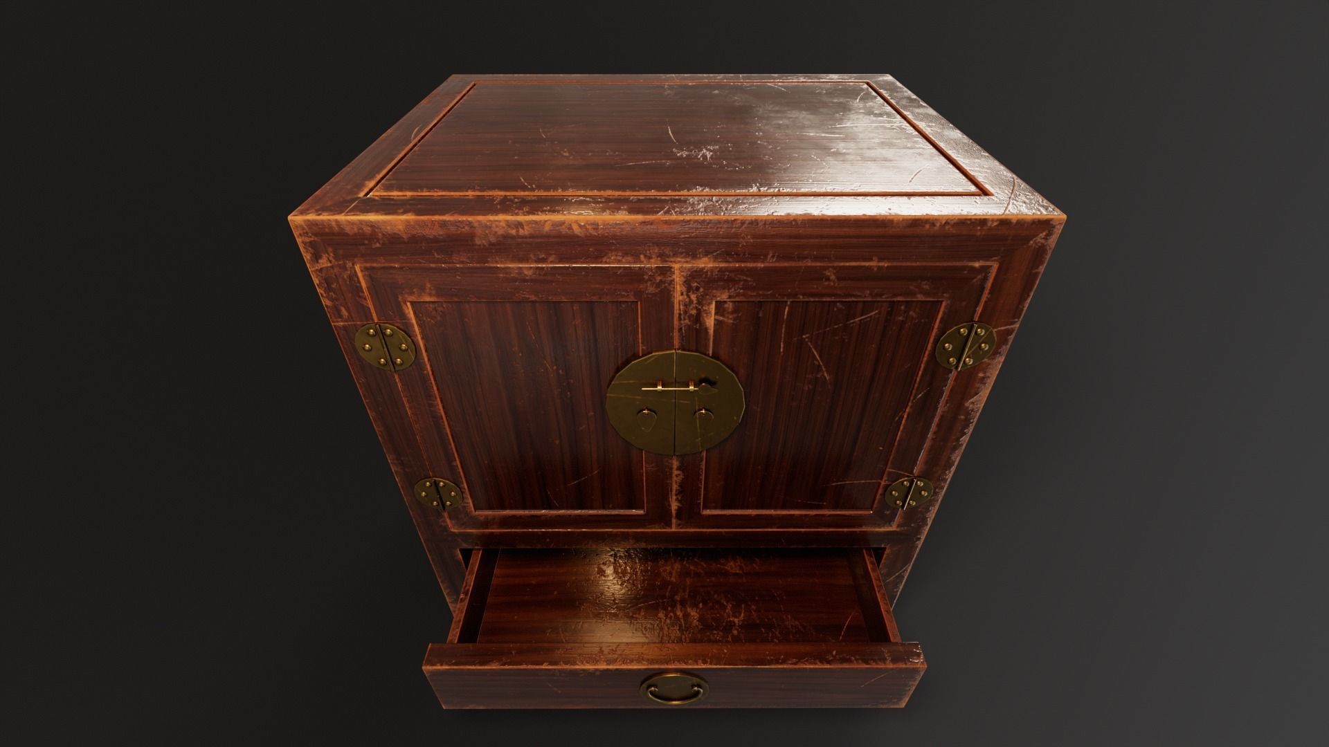 Ming Cabinet Low-poly 3D model_6