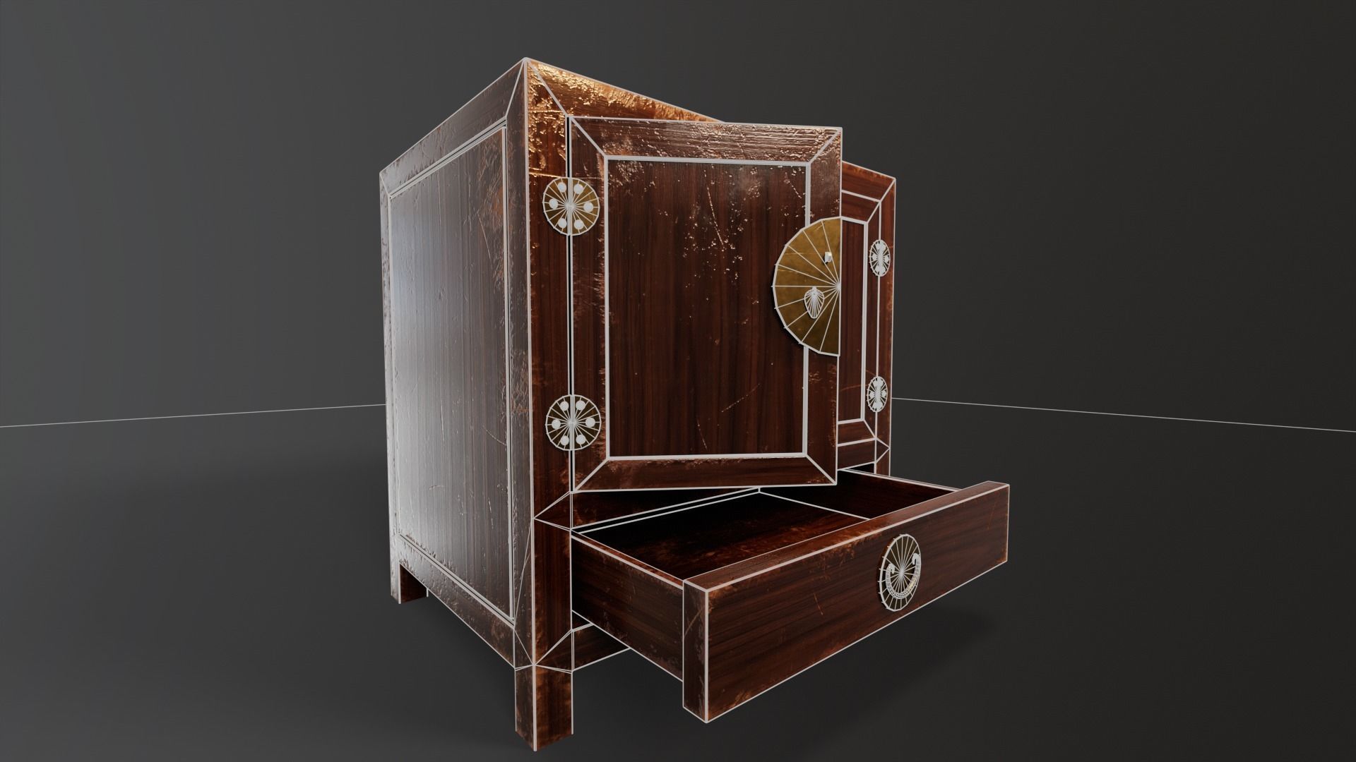 Ming Cabinet Low-poly 3D model_15