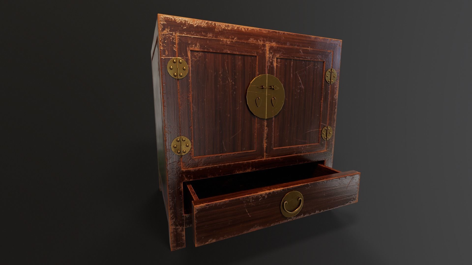 Ming Cabinet Low-poly 3D model_2
