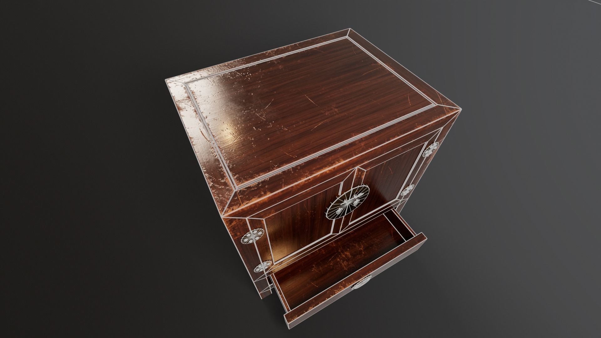 Ming Cabinet Low-poly 3D model_11