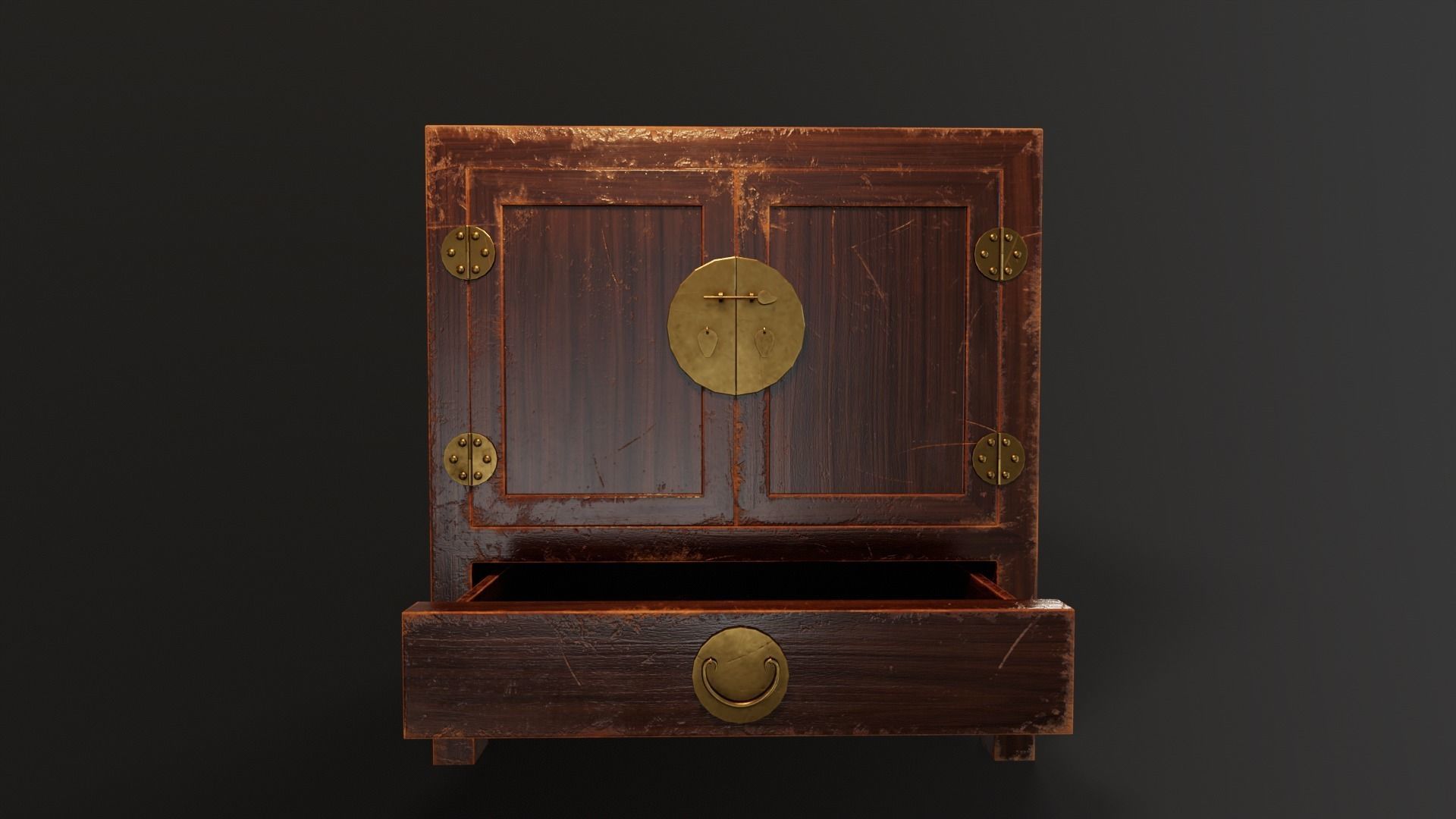 Ming Cabinet Low-poly 3D model_4
