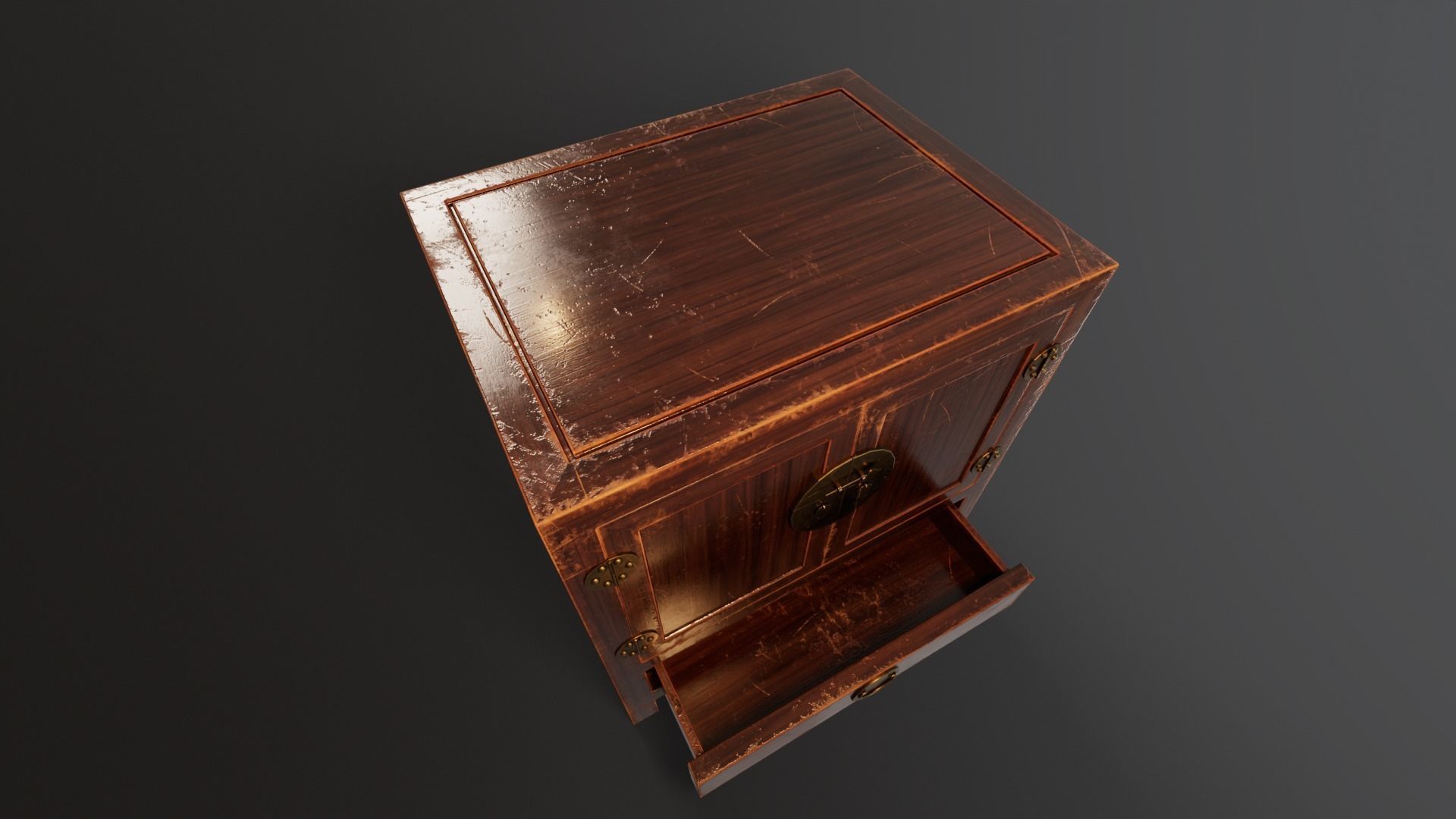 Ming Cabinet Low-poly 3D model_10