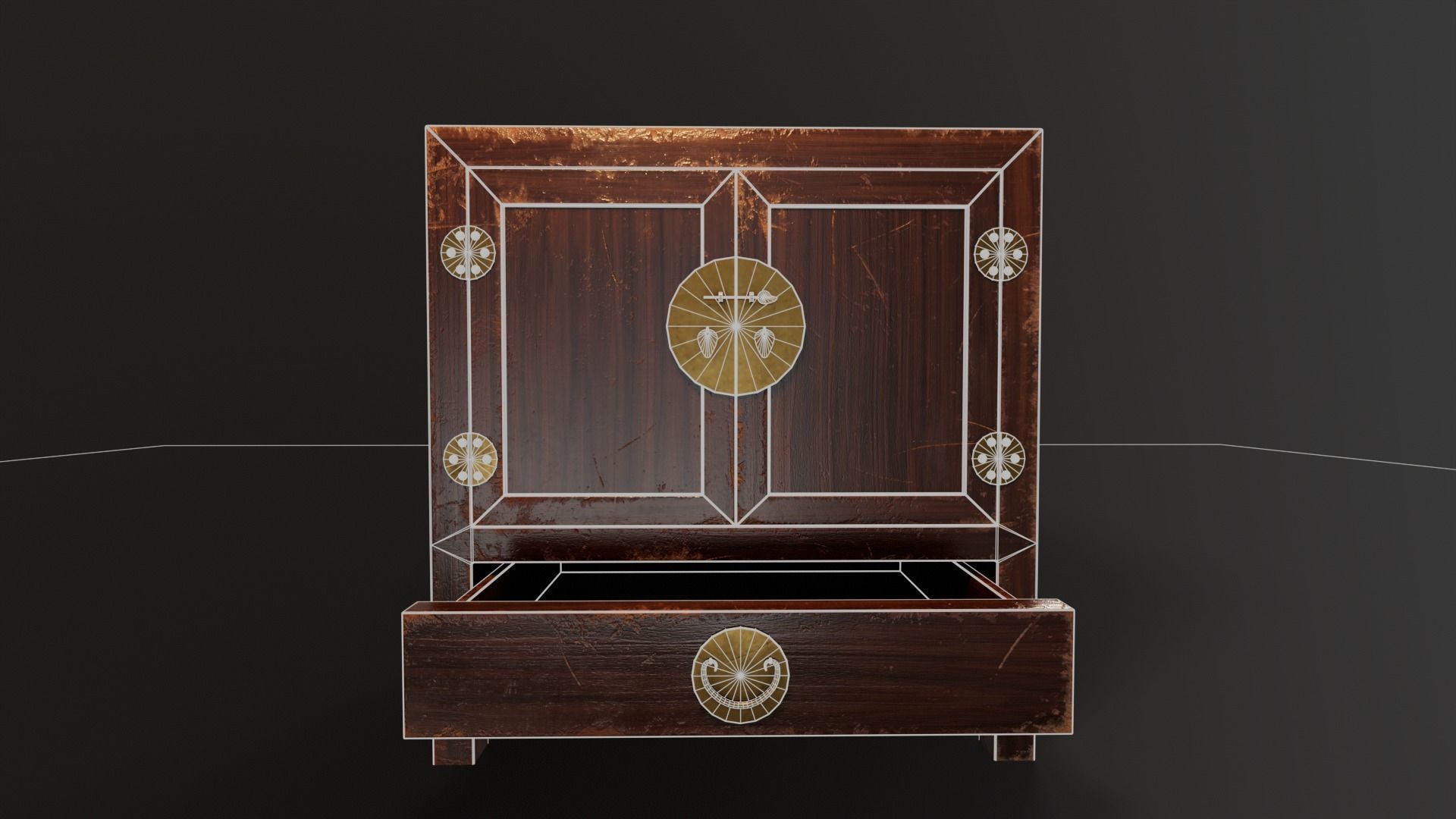 Ming Cabinet Low-poly 3D model_5