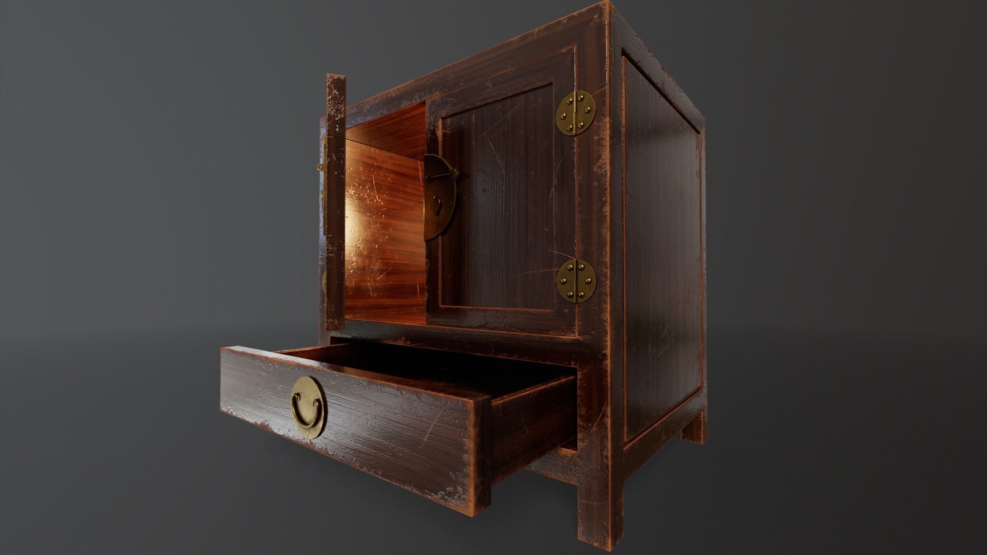 Ming Cabinet Low-poly 3D model_18
