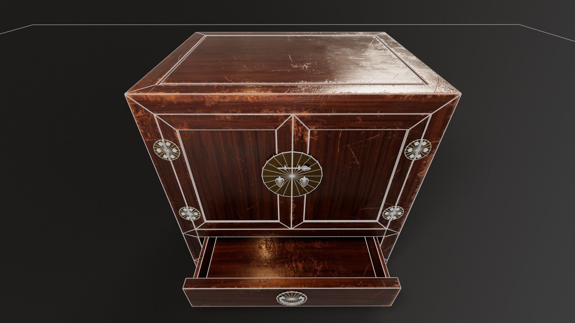 Ming Cabinet Low-poly 3D model_7