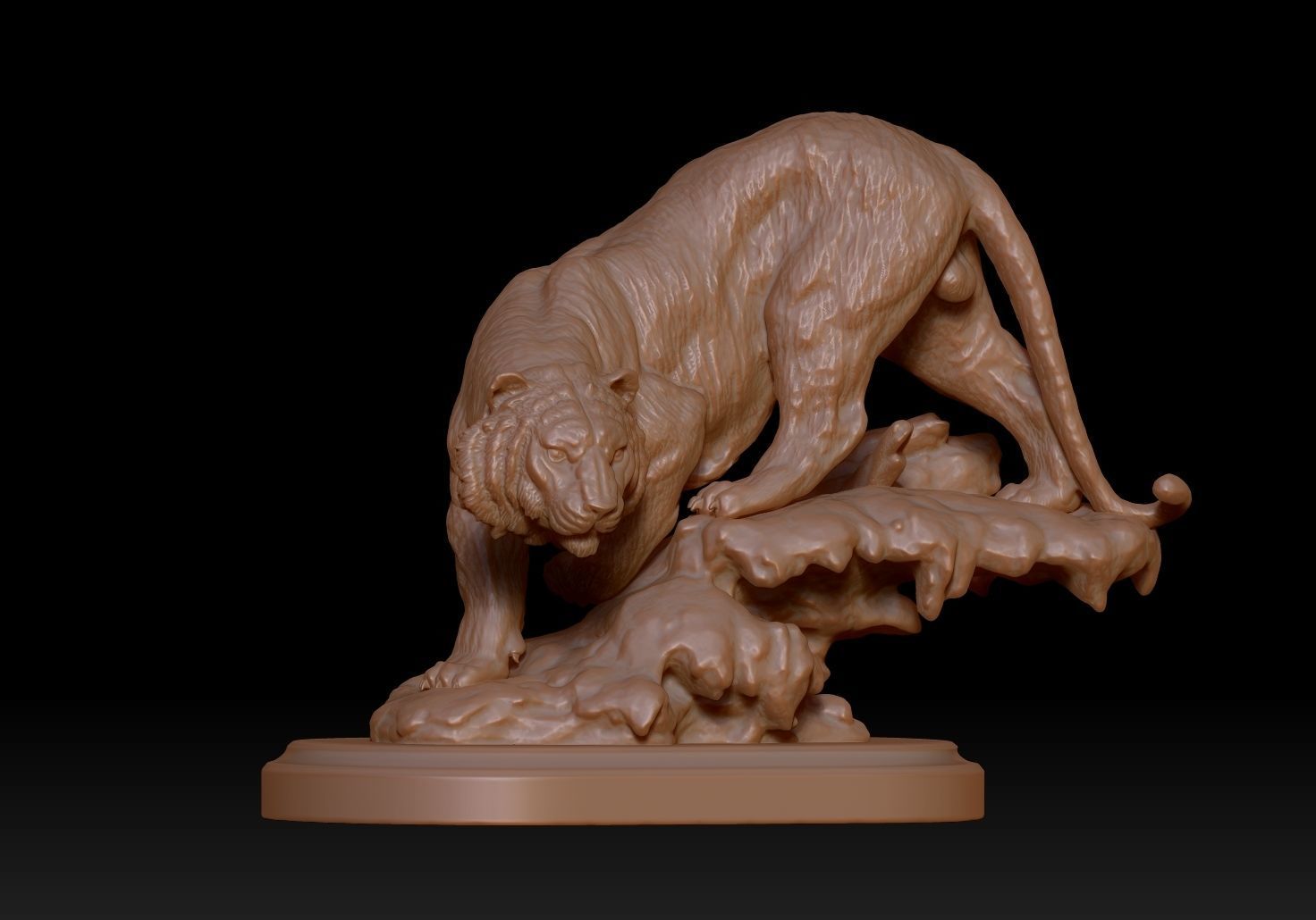 Tiger Sculpture 3D print model_2