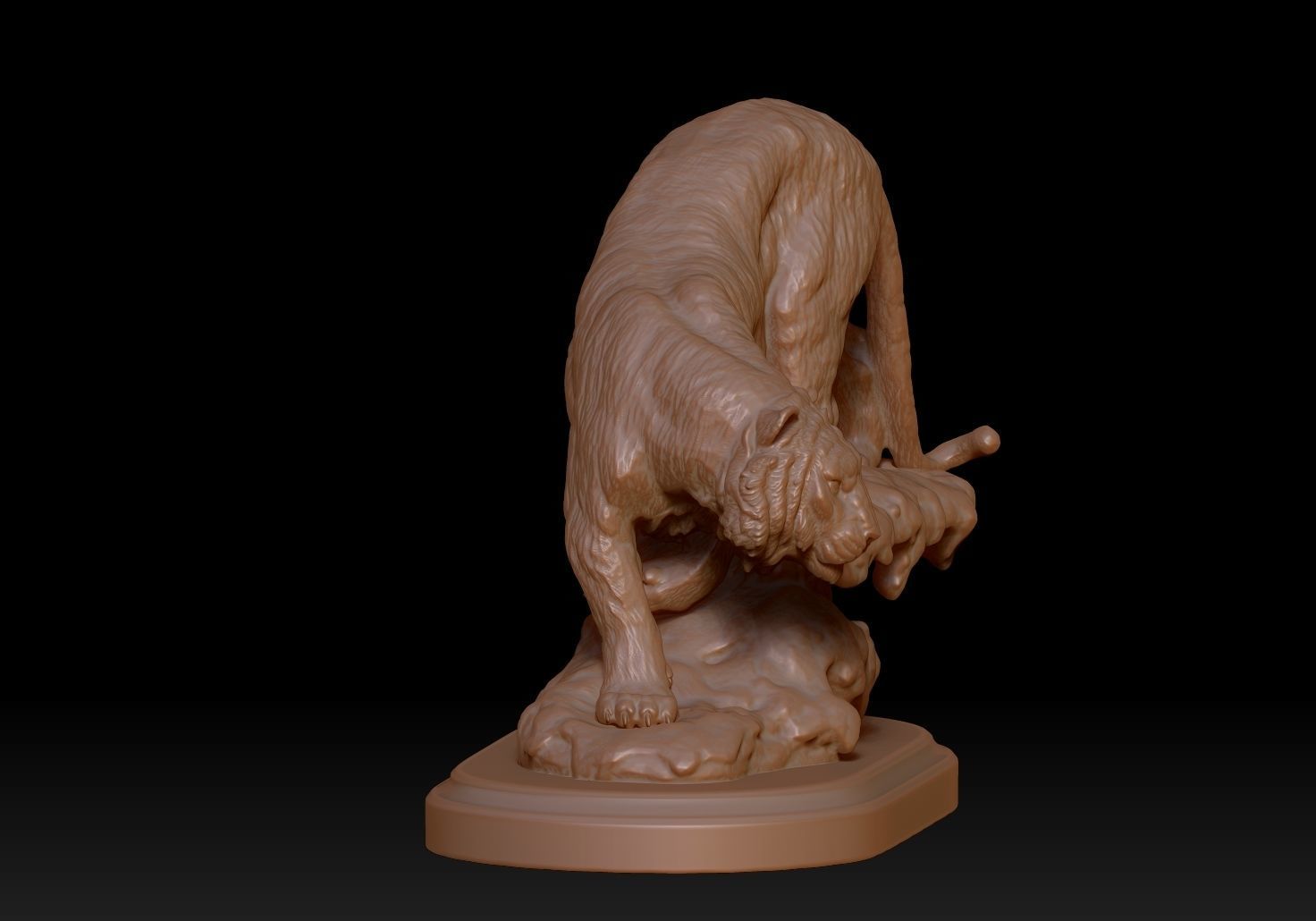 Tiger Sculpture 3D print model_3