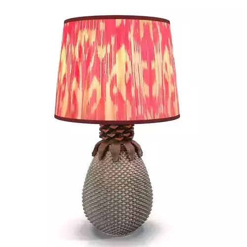 Pineapple Lamp and Silk Ikat Lampshade PBR