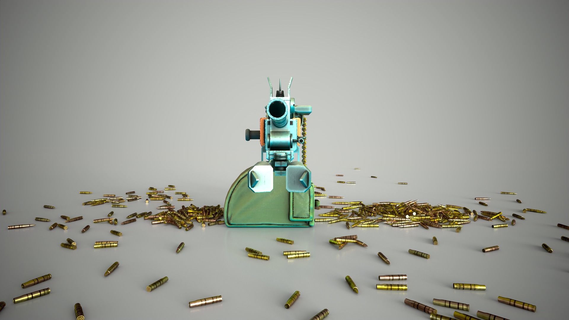 Funny Stylized Negev Machine Gun Low-poly 3D model_6