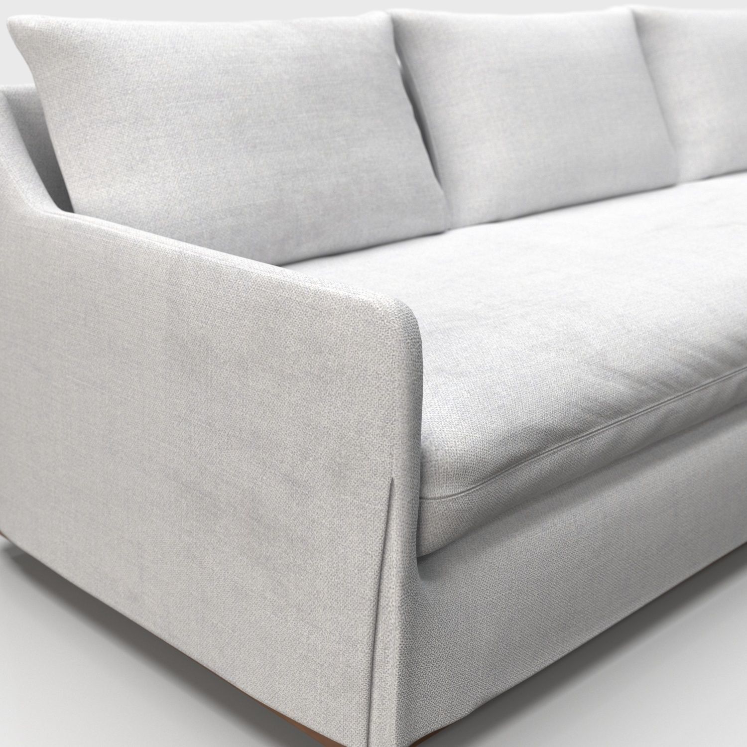 Skirted Track Arm 3 Seatter Sofa PBR 3D model_3