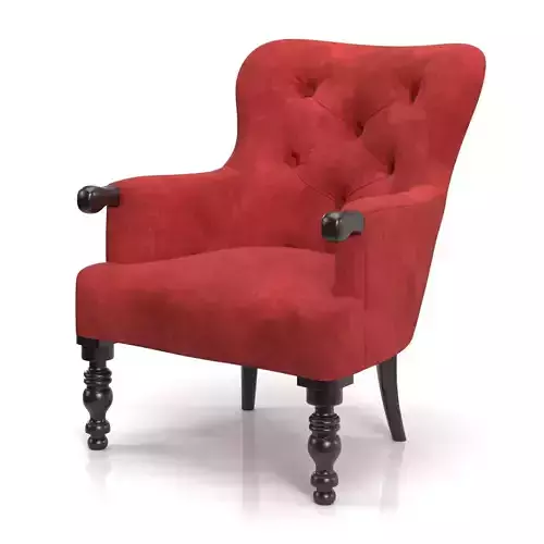 Spanish Style Red Velvet Custom Armchair PBR