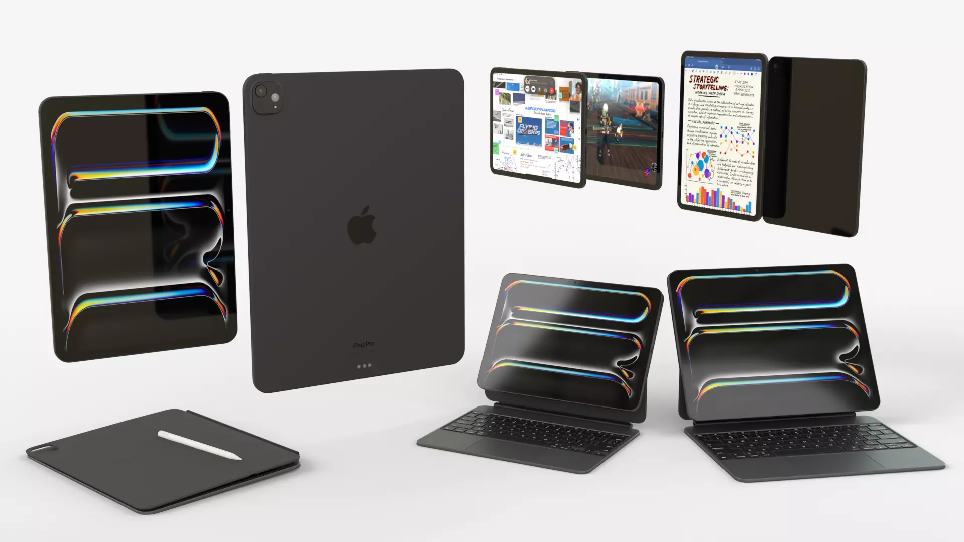 Apple iPad Pro 2024 in Black full Collection 3D model