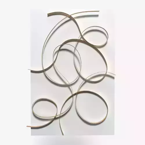Uttermost Freehand 60 High Brushed Gold Metal Wall Panel PBR 3D model