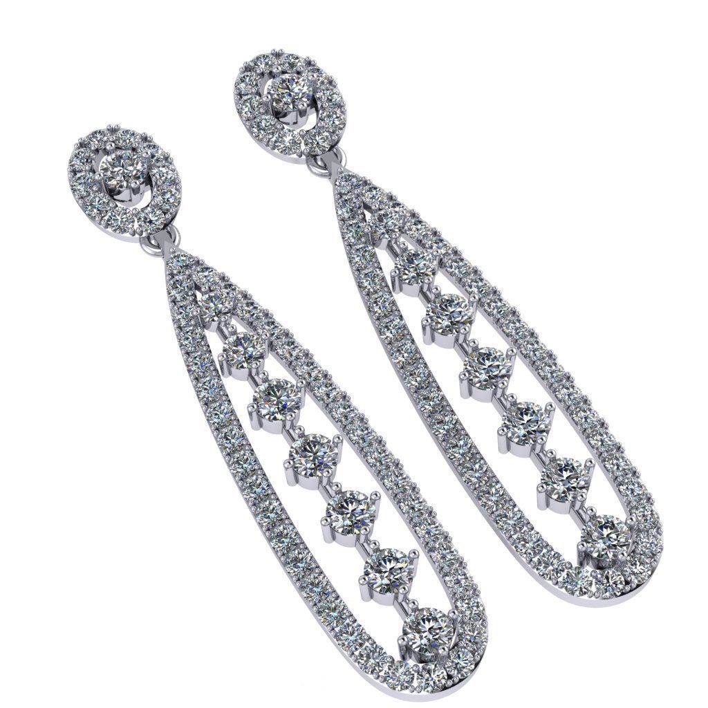 Diamond earring 3D print model_2