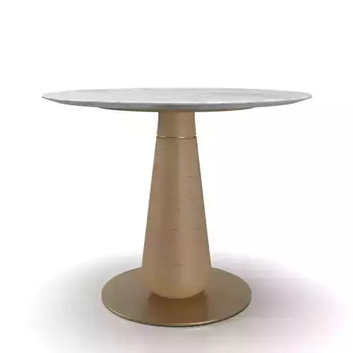 Wood And Metal Base With Top Stone Round Dining Table PBR