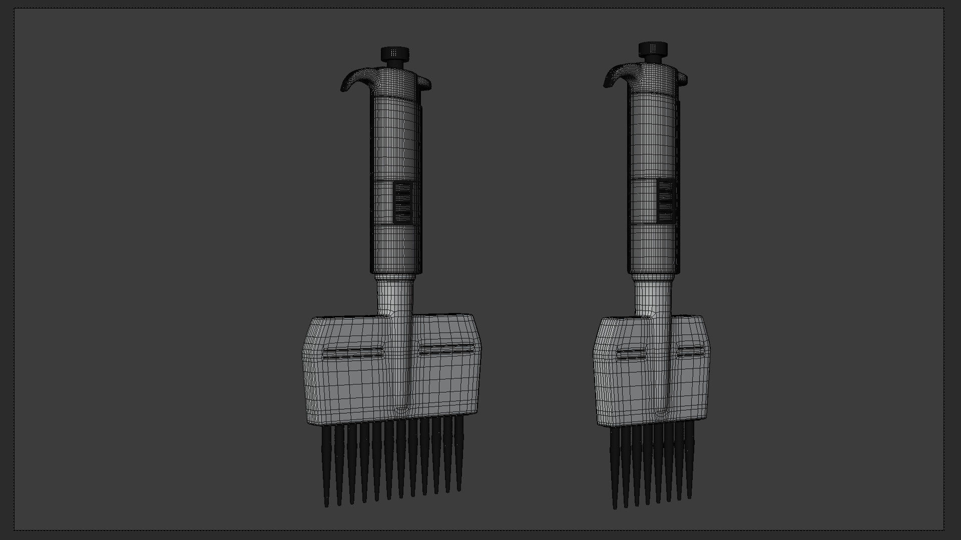 pipette adapter multichannel Low-poly 3D model_7