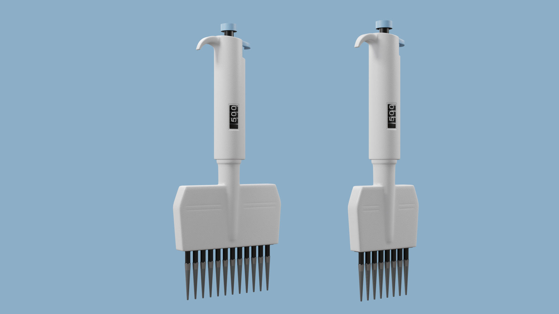 pipette adapter multichannel Low-poly 3D model_2