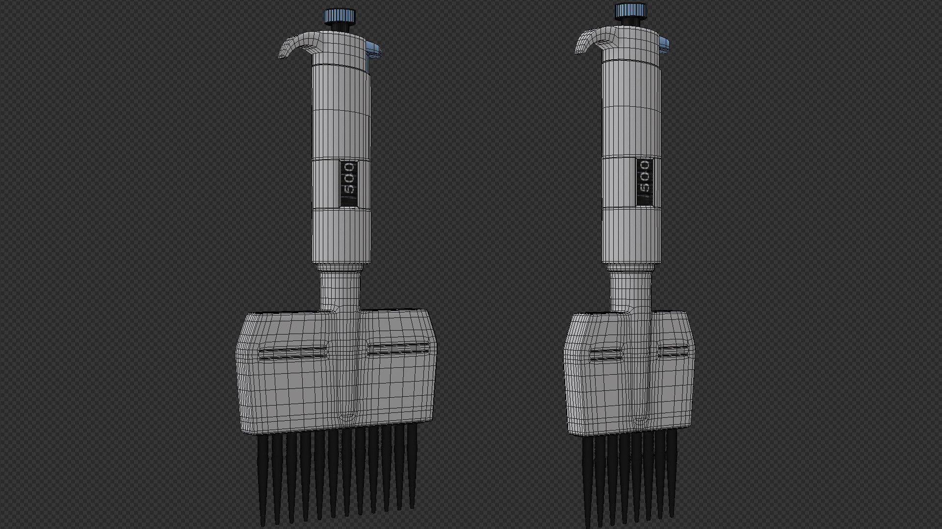 pipette adapter multichannel Low-poly 3D model_8