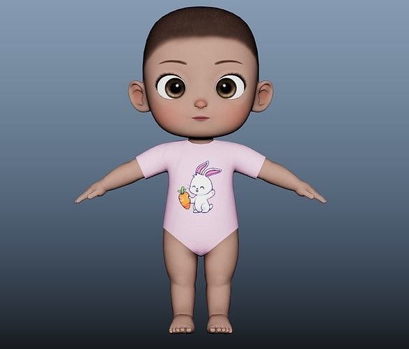 CARTOON baby lili  AND BABY LULU AND BABY SUSU AND BABY JUJU ... Free 3D model