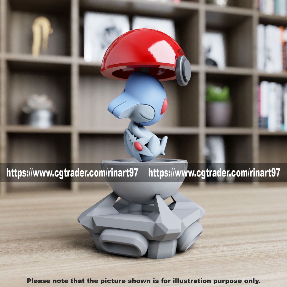 Azelf in the pokeball from Pokemon 3D print model_3