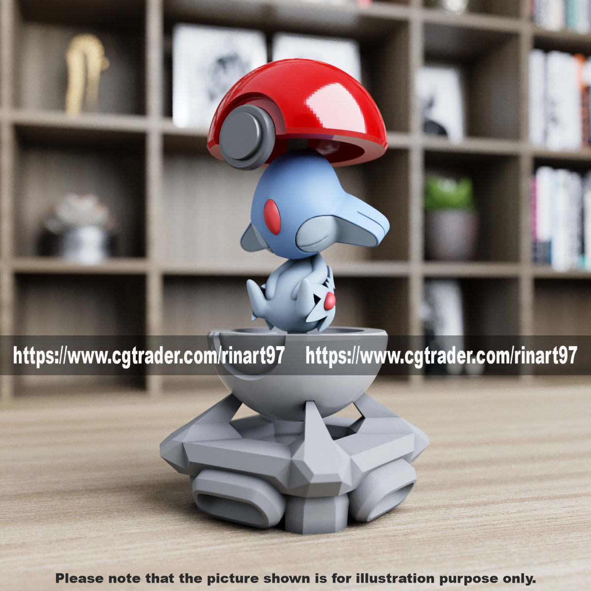 Azelf in the pokeball from Pokemon 3D print model_6