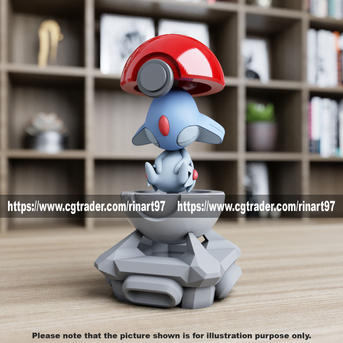 Azelf in the pokeball from Pokemon 3D print model_5