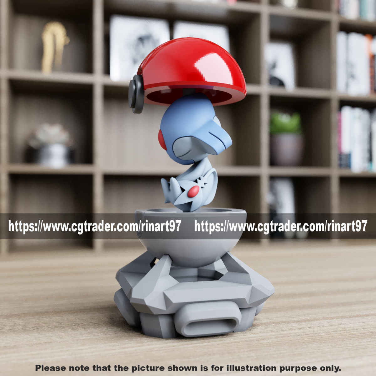 Azelf in the pokeball from Pokemon 3D print model_8