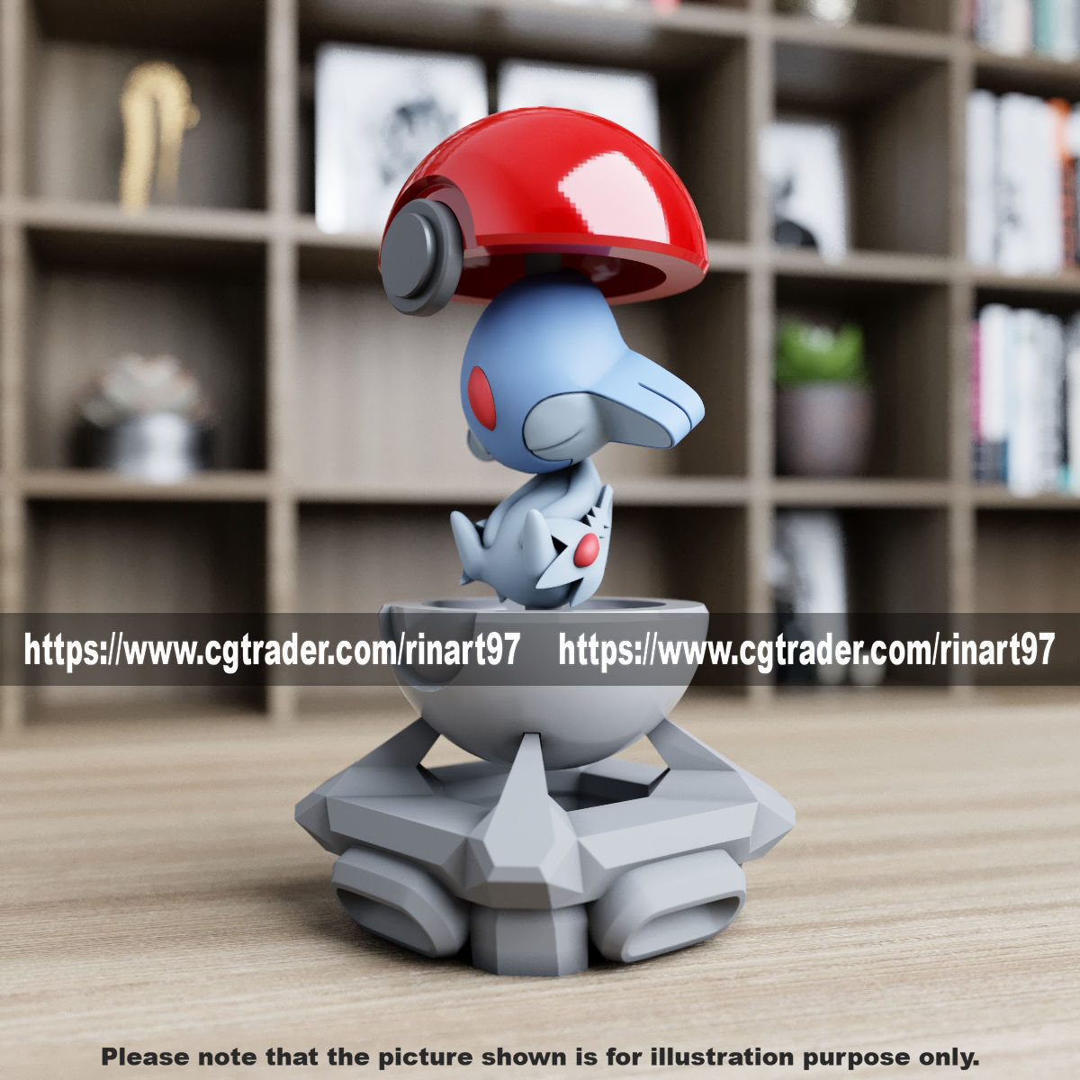 Azelf in the pokeball from Pokemon 3D print model_7
