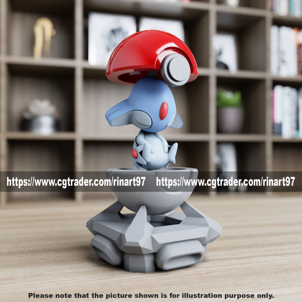 Azelf in the pokeball from Pokemon 3D print model_1