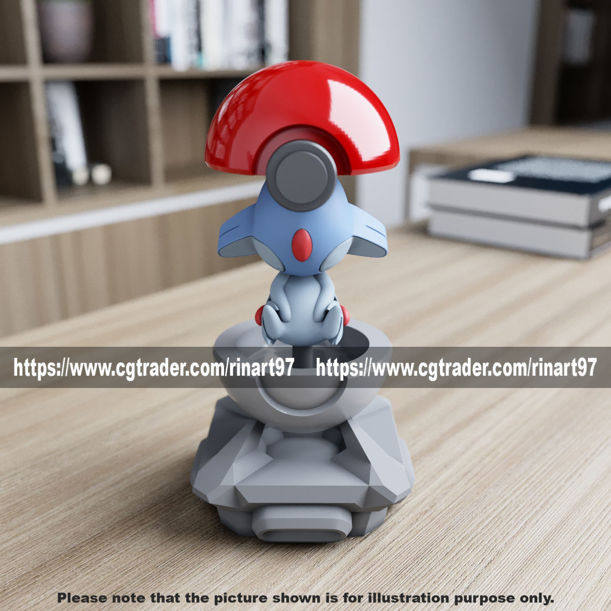 Azelf in the pokeball from Pokemon 3D print model_9