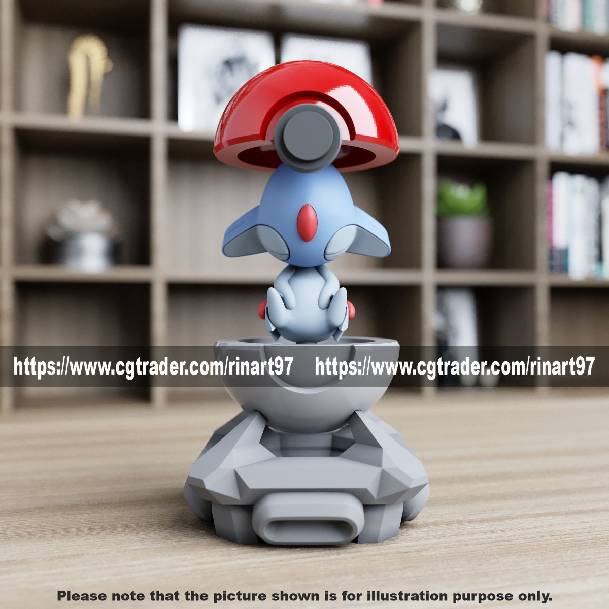 Azelf in the pokeball from Pokemon 3D print model_4