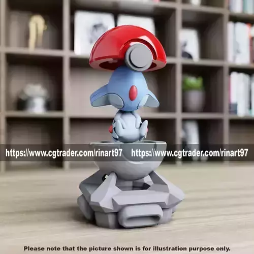 Azelf in the pokeball from Pokemon 3D print model