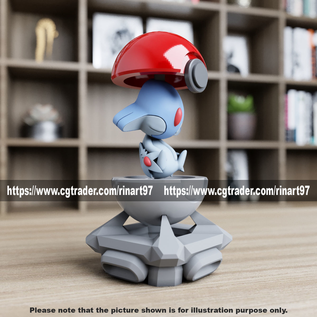 Azelf in the pokeball from Pokemon 3D print model_2