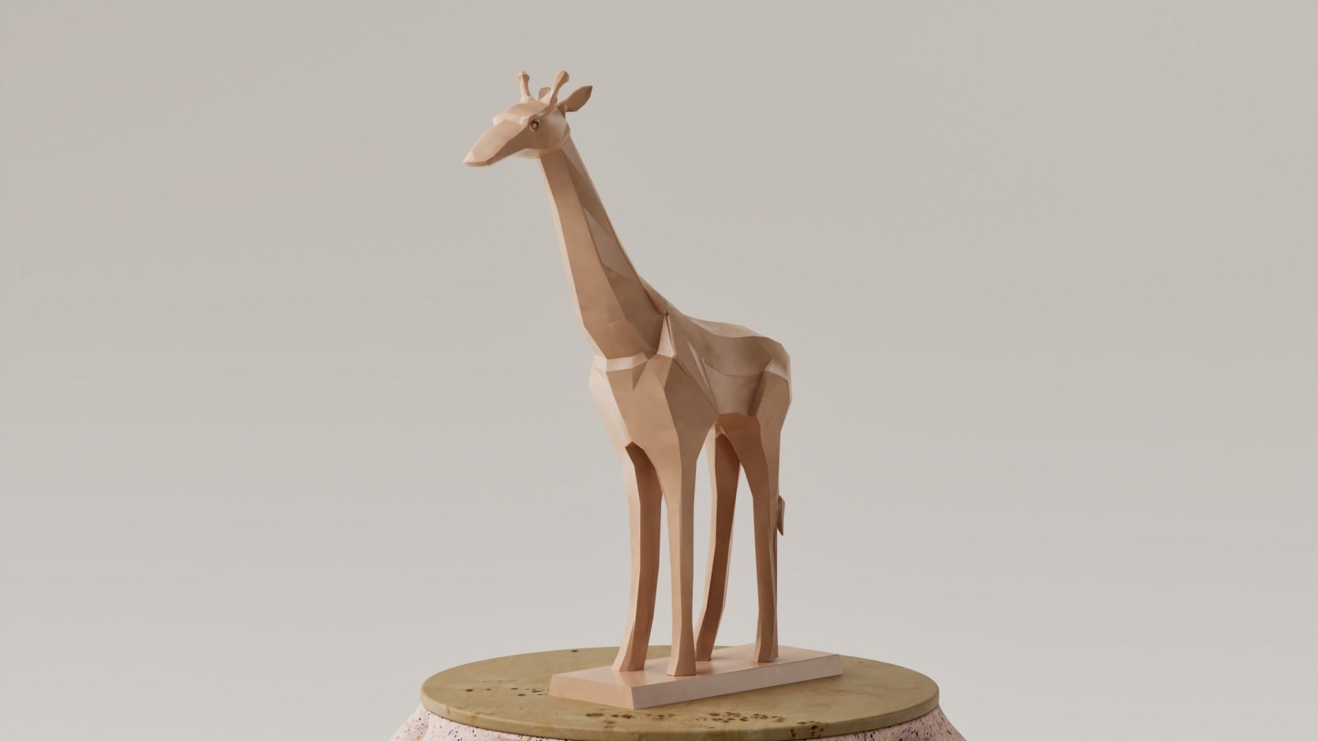 ESCULTURA - JIRAFA - LOW POLY 3D print model_1