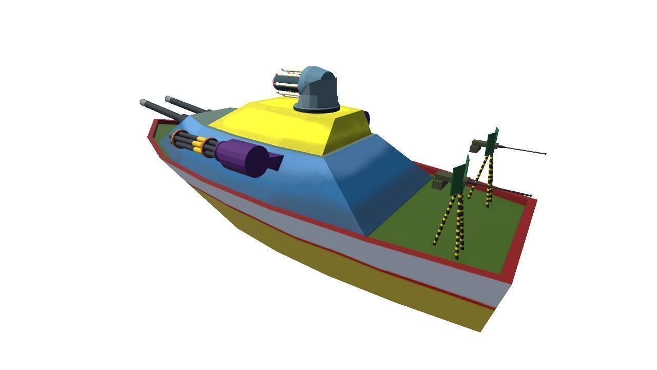 Low Poly Boat Game Ready Asset Low-poly 3D model_12
