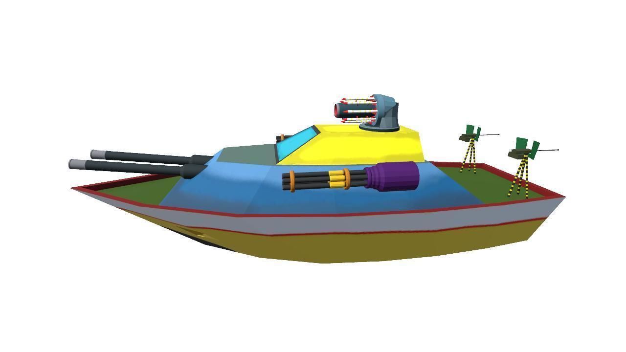 Low Poly Boat Game Ready Asset Low-poly 3D model_11