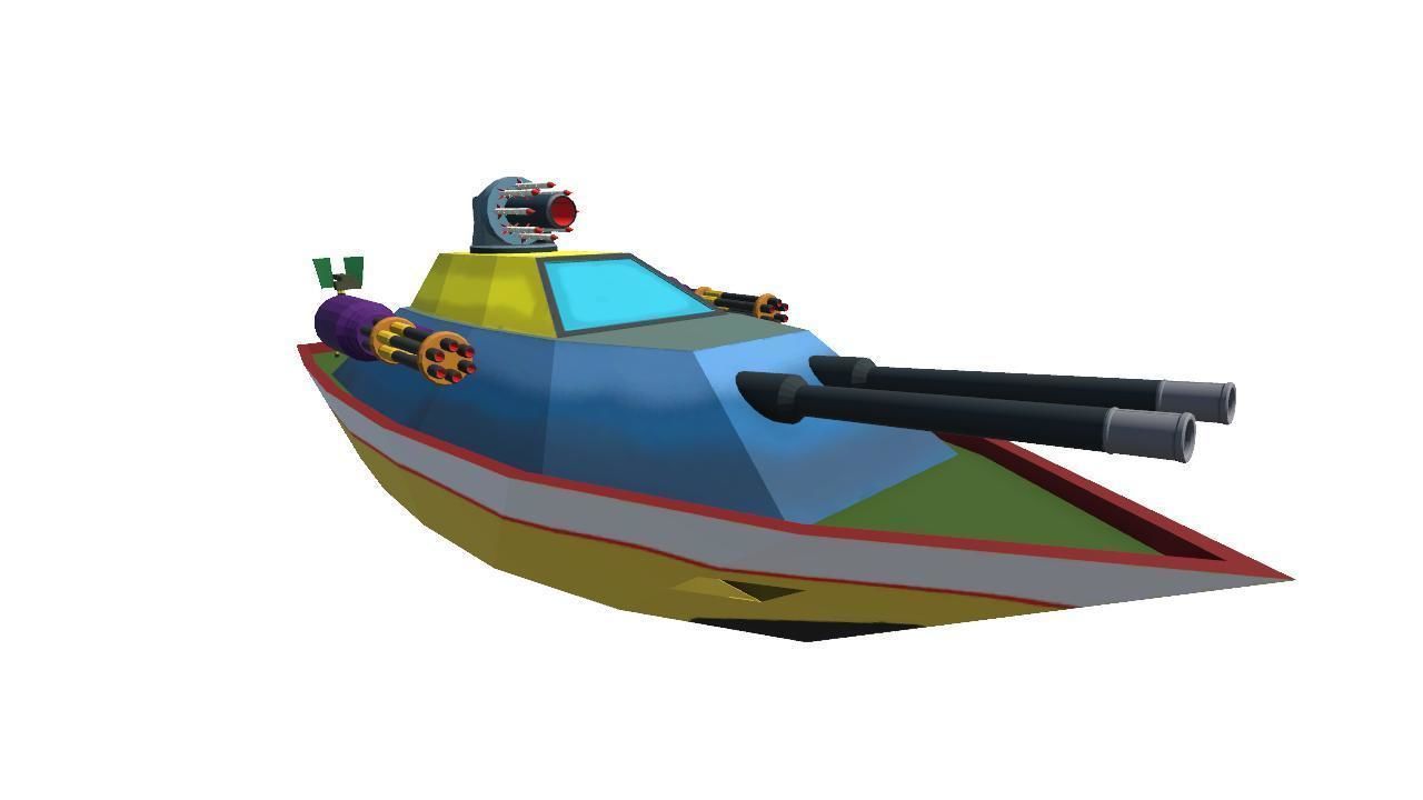 Low Poly Boat Game Ready Asset Low-poly 3D model_16
