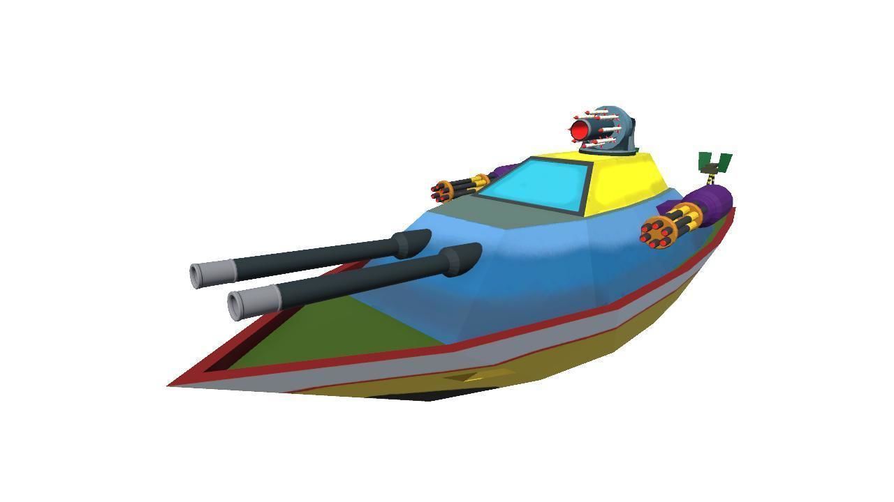Low Poly Boat Game Ready Asset Low-poly 3D model_10
