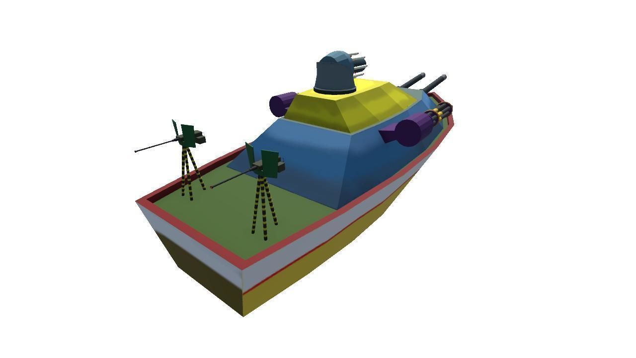 Low Poly Boat Game Ready Asset Low-poly 3D model_14