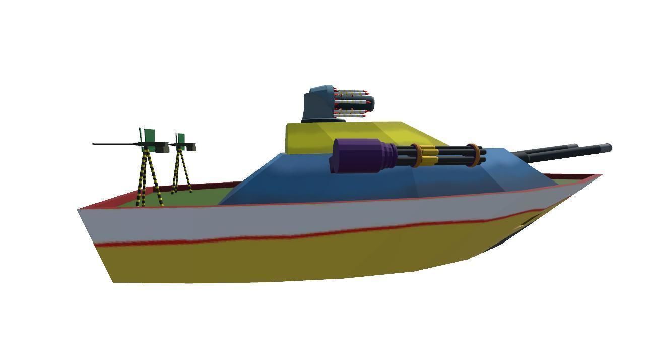 Low Poly Boat Game Ready Asset Low-poly 3D model_15