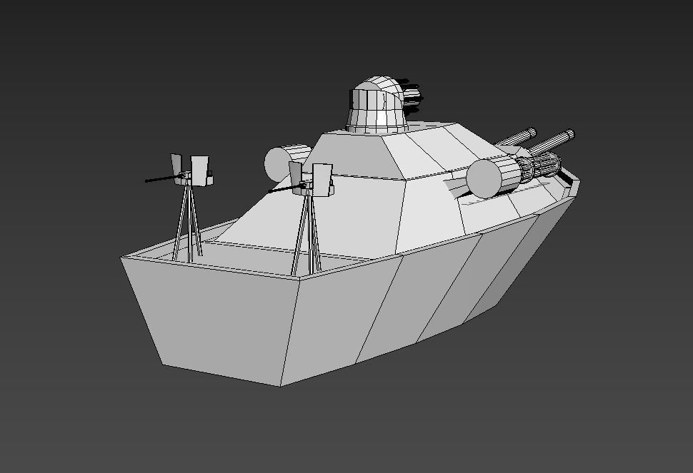 Low Poly Boat Game Ready Asset Low-poly 3D model_22